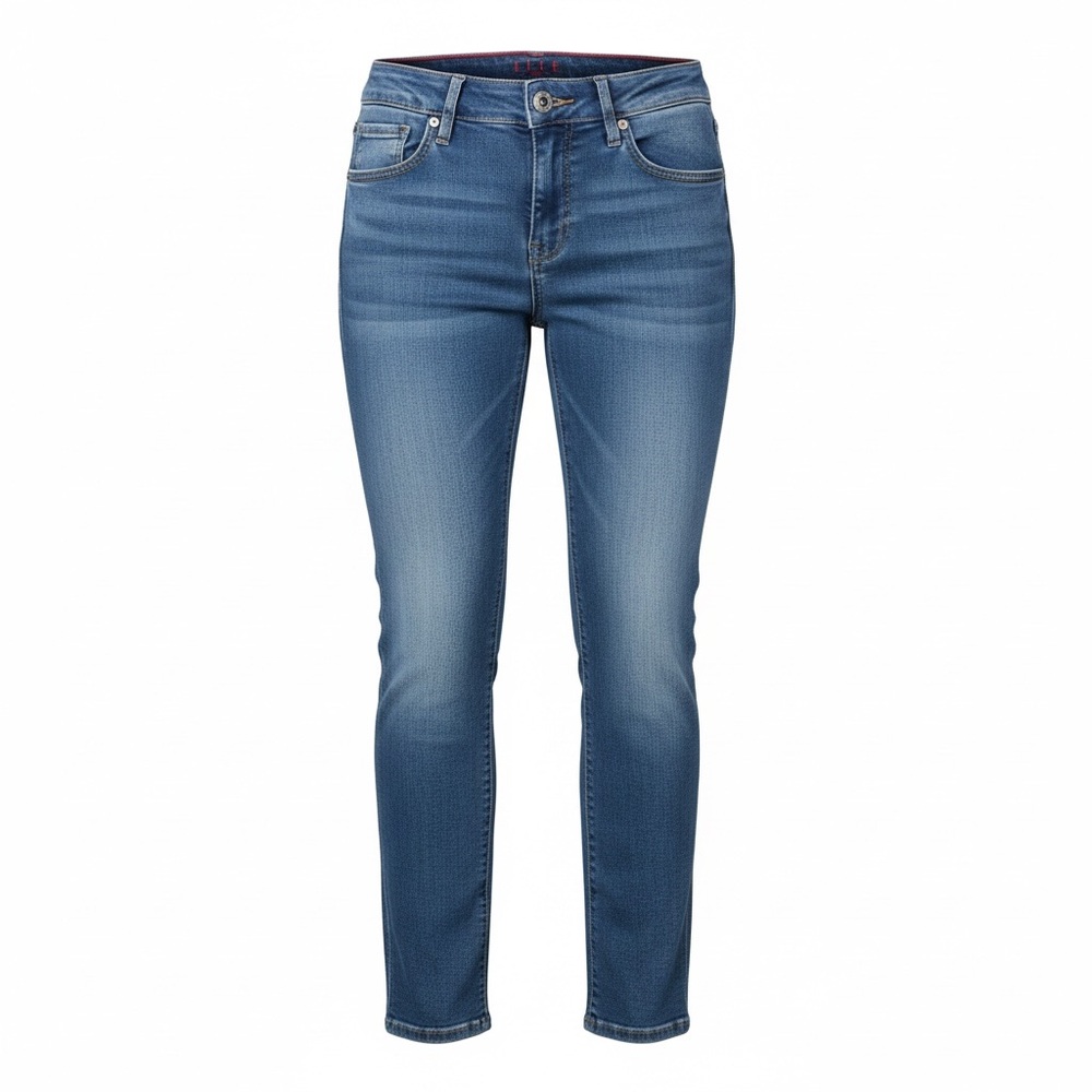 Elle Paris Size 4 Classic Mid-Rise Skinny Women Jeans - Blue